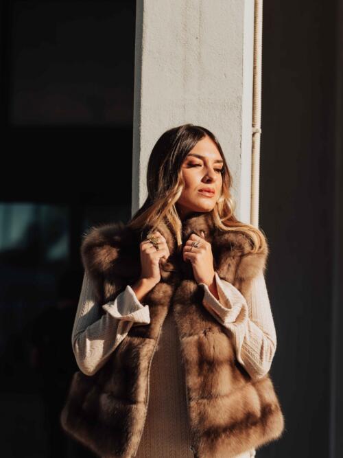 Gilet in pelliccia di visone