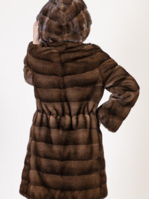 Cappotto in visone marrone